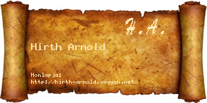 Hirth Arnold névjegykártya
